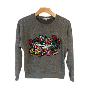 Rebecca Minkoff Sweatshirt Womens XXS Heather Gray Heartbreaker